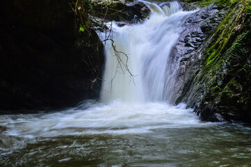 Mae wong waterfall in jungle at Doi Saket chiangmai Northern Thailand,South East Asia