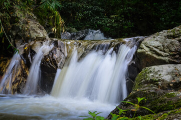 Mae wong waterfall in jungle at Doi Saket chiangmai Northern Thailand,South East Asia
