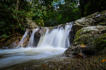 Fototapeta premium Mae wong waterfall in jungle at Doi Saket chiangmai Northern Thailand,South East Asia