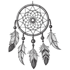 dreamcatcher sketch hand drawn drawing vector illustration