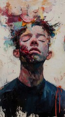 A Canvas of Emotion: An Abstract Portrait Exploring Inner Turmoil