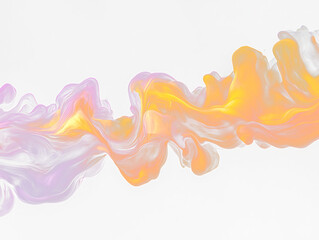 Fototapeta premium Abstract swirling purple and orange ink in water.