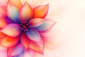 Obraz premium A vibrant, colorful flower design with layered petals and a soft background.
