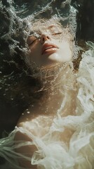 Obraz premium Submerged Elegance: A Dreamlike Underwater Portrait