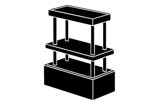 recommend clip art: Product Display Stand | isolated silhouette vector illustration on white background