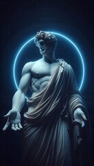 The statue is carved from marble, its surface worn smooth by time and touched by the hands of countless worshippers. It depicts a divine figure, likely a god or goddess from Greek or Roman mythology. 