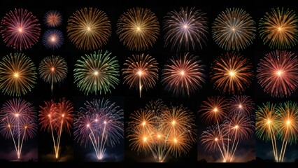 Naklejka premium fireworks on the night sky