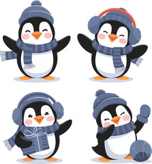 Fototapeta premium set of penguins