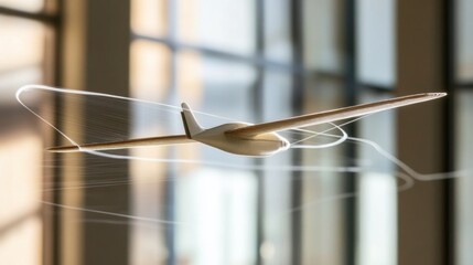 Wind tunnel testing model in action, showcasing aerodynamic principles and engineering innovation.