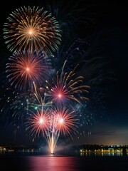 fireworks in the night sky