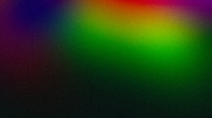 Abstract glowing color gradient grainy background. Smooth green blue purple red black color noisy gradient, vibrant color flow, bright, shine, website header design, cover, banner, poster