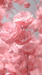 Fototapeta premium Close-up of Delicate Pink Flowers: Soft Petals and Pastel Hues