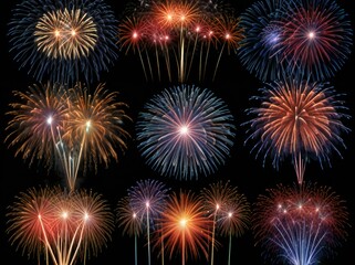 Naklejka premium fireworks on the night sky