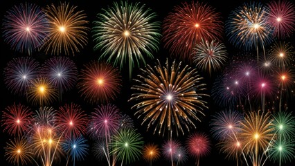 Naklejka premium fireworks on the night sky