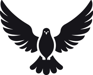 Dove Bird icon Silhouette vector white background