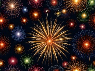 Fototapeta premium fireworks on the night sky