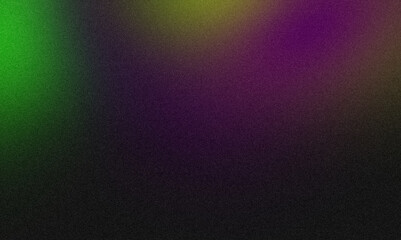 Abstract glowing color gradient grainy background. Smooth purple green black color noisy gradient, vibrant color flow, bright, shine, website header design, cover, banner, poster