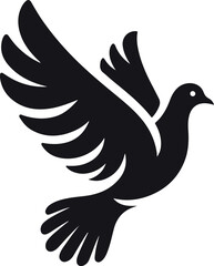 Dove Bird icon Silhouette vector white background