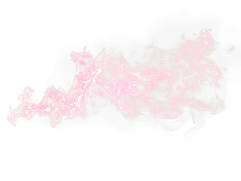 Abstract pink and orange fire stream on black Transparent Background.