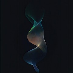 Naklejka premium Abstract Swirling Lines Teal, Gold, and Blue Gradient on Black Background - Elegant Vector Graphic Design