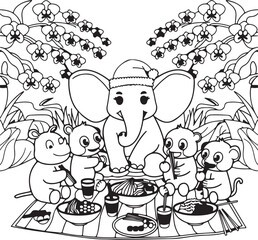 black and white animal