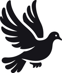 Dove Bird icon Silhouette vector white background