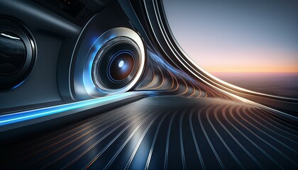 Futuristic and ultra modern mode of transportation; conceptual and forward idea of transportation hubs and vehicles; future transportation and architecture hubs; advanced design and speculation world