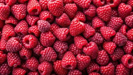 Vibrant ripe raspberry background with juicy berries, fresh, red, fruit, ripe, juicy, vibrant, food, background, healthy