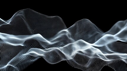 Naklejka premium Transparent layers of digital grids with flowing data streams, creating a cyber effect with soft-focus points