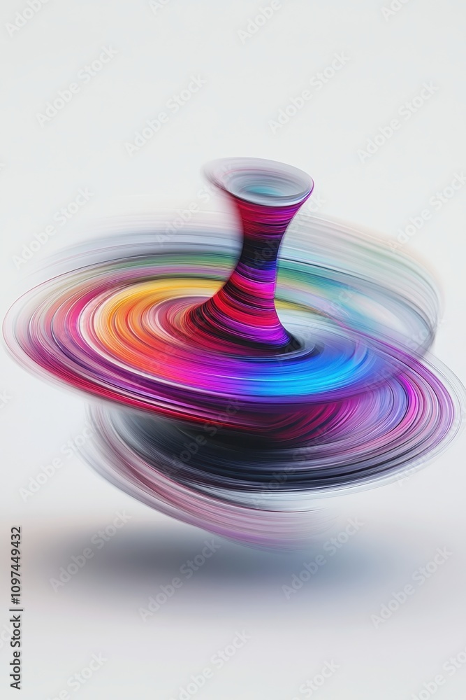 Poster abstract colorful spinning top vibrant swirls and dynamic motion graphic design element