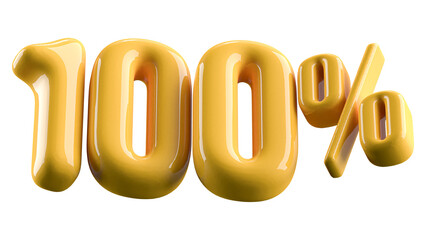 100 Percent Yellow Number 3D