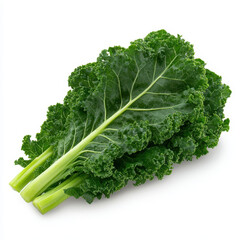 Fresh bunch of kale with vibrant green color, perfect for healthy meals and salads. This nutritious leafy vegetable adds flavor and texture to various dishes