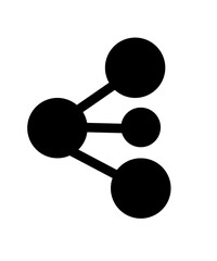 Black Network icon illustration on white background