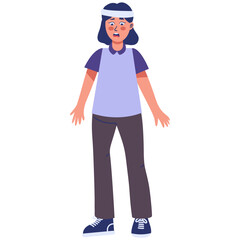 Girl Injury Illustration with Cartoon Style. Vector Character Design.