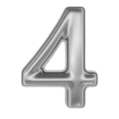Number Silver 3D Render 4