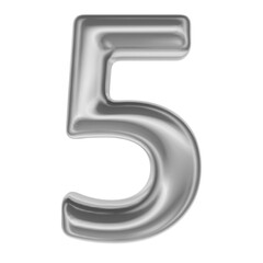 Number Silver 3D Render 5