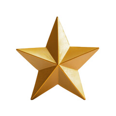 Obraz premium Luxurious Golden 3D Five-Pointed Star with Glossy Metallic Finish, Ideal for Award Ceremonies, Celebrations, Decorations, and Prestigious Designs.