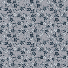 Japanese Sweet Garden Flower Vector Seamless Pattern