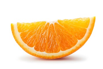 Fresh orange slice isolated on white background, juicy citrus fruit, vibrant vitamin C source