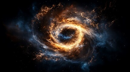 Fiery Cosmic Spiral: A Digital Painting of a Nebula's Birth AI Generated