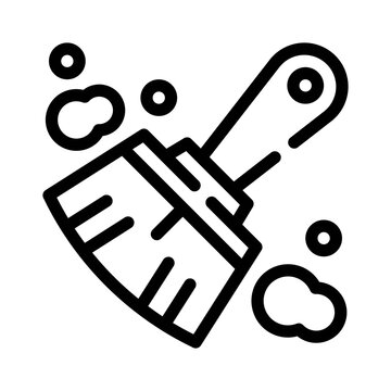 black brush cleaning with bubbles clip art preview