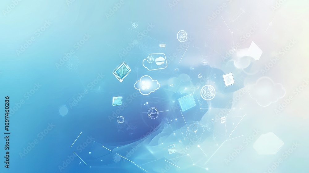 Poster abstract digital network technology background futuristic cloud computing, data connectivity, and in