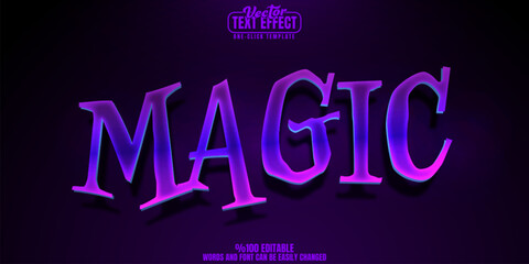 Magic editable text effect, customizable witch and spell 3d font style