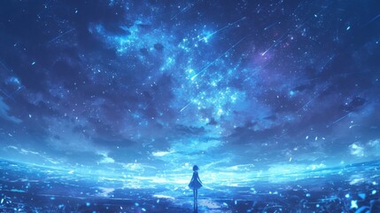 Fototapeta premium In the vast expanse of space the symphony of galaxies sang a hauntingly beautiful tune.