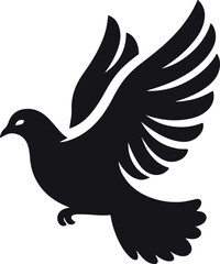 Dove Bird icon Silhouette vector white background
