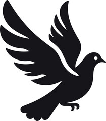 Obraz premium Dove Bird icon Silhouette vector white background