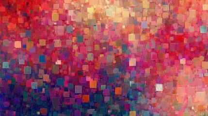 Fototapeta premium Abstract Red, Pink, and Orange Geometric Square Mosaic Pattern Background Texture - Digital Art Illustration