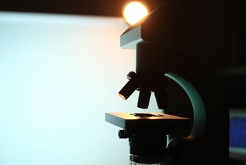 Backlighting A subject e g a microscope backlit with a softbox o