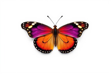 Fototapeta premium _ - A butterfly with its wings open, each wing forming half of t