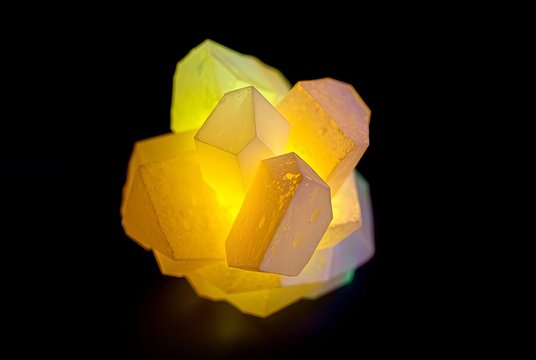 Zinc Sulfide ZnS Crystal under UV Light A ZnS crystal glowing un